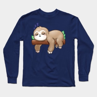 Adorable Sleeping Cute Sloth Long Sleeve T-Shirt